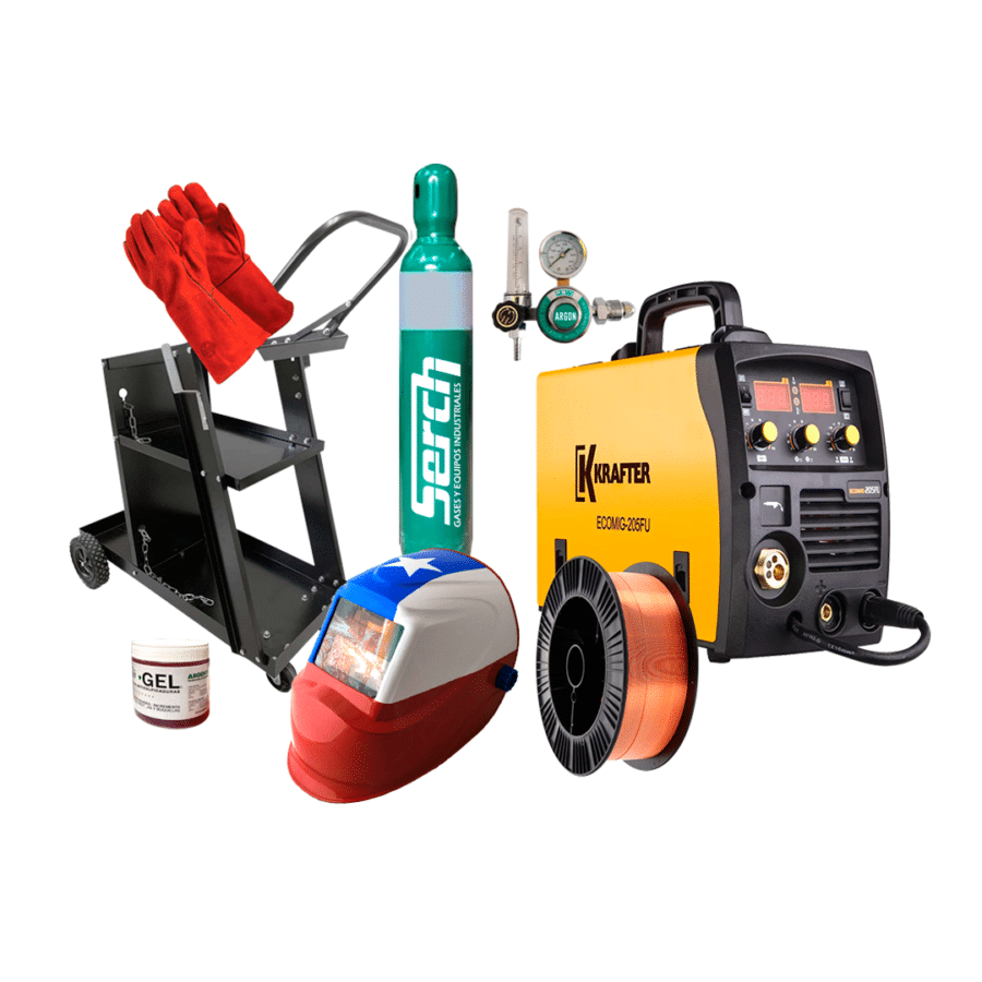 PACK Soldadora EcoMIG 205 Fu. Arco-MIG  Krafter